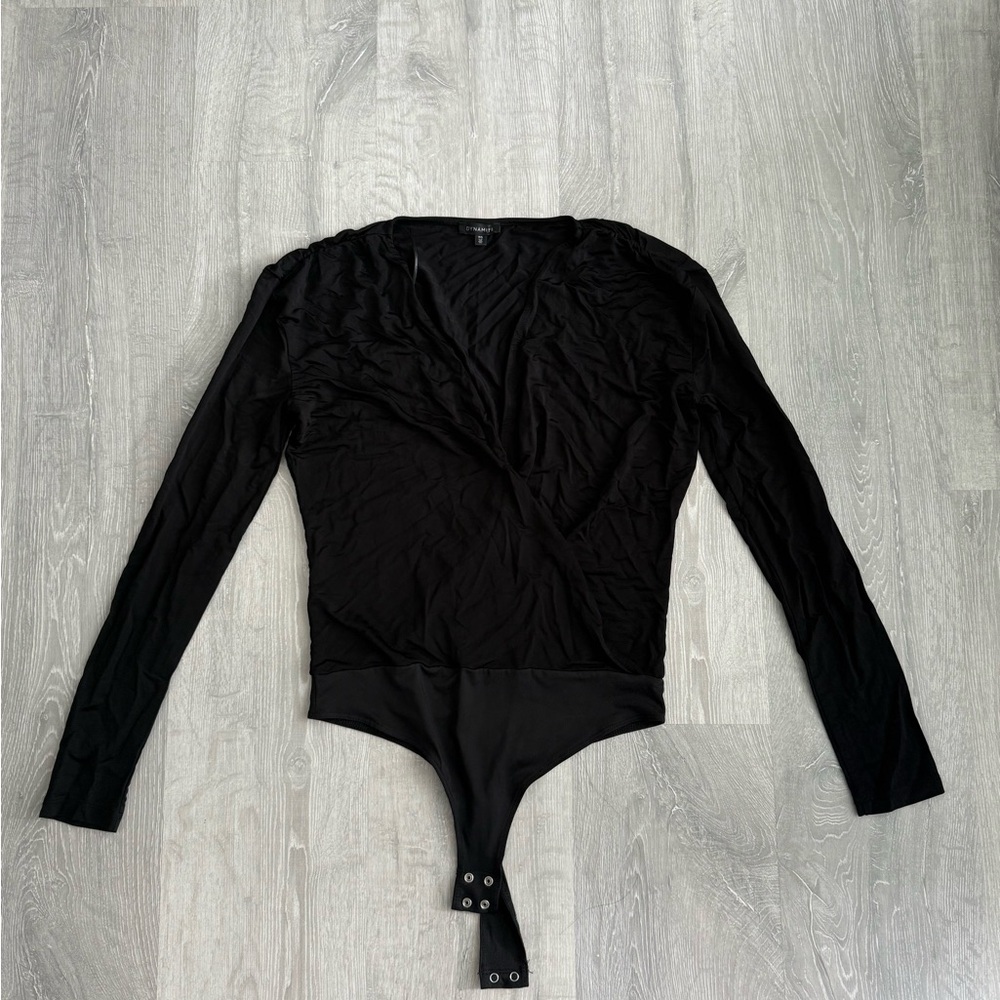 Dynamite Black Long Sleeve Bodysuit